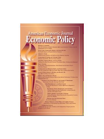 Cover of American Economic Journal: Economic Policy