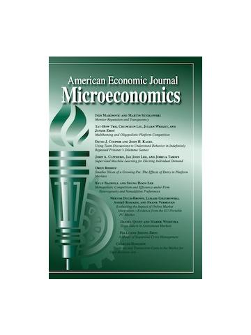 Cover of American Economic Journal: Microeconomics